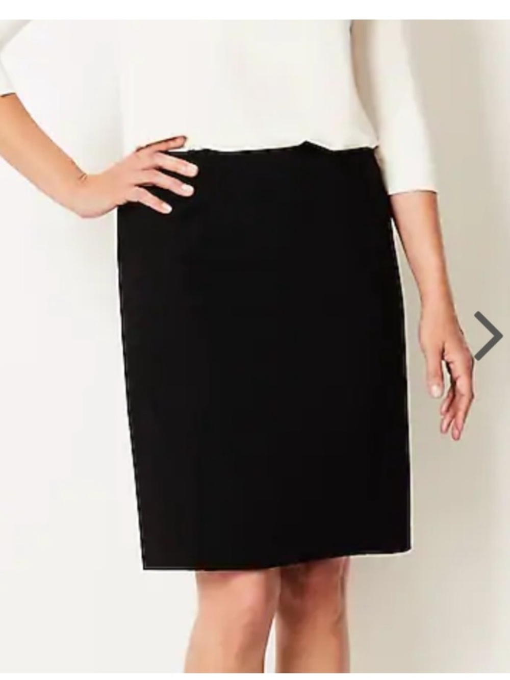 J. Jill Black Ponte Knit lined Pencil Skirt Stretch Workwear Size M